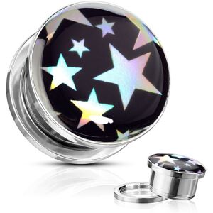 Piercing Street Piercing tunnel oreille etoiles holographiques - Noir