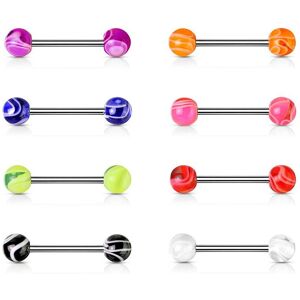 Piercing Street Lot de 8 piercing langue marbres - Multicolore