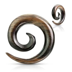 Piercing Street Piercing ecarteur spirale en bois d'ebene strie - Marron
