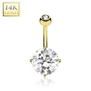 Piercing Street Piercing nombril Or 14 carats Zirconium - Dore