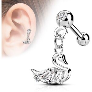 Piercing Street Piercing cartilage oreille pendentif cygne - Argente