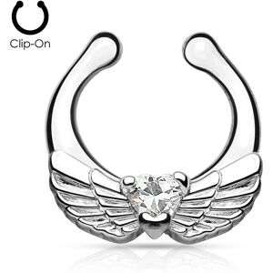 Piercing Street Faux piercing septum ailes d'ange blanc -