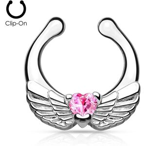 Piercing Street Faux piercing septum ailes d'ange rose -