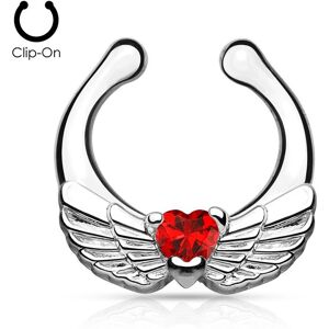 Piercing Street Faux piercing septum ailes d'ange rouge -