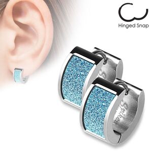 Piercing Street Paire boucles d'oreilles anneaux sable bleu - Argente