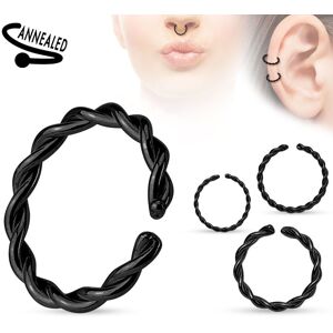 Piercing Street Piercing oreille anneau torsade acier chirurgical noir - Noir