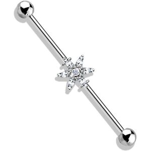 Piercing Street Piercing industriel oreille fleur 6 petales - Argente