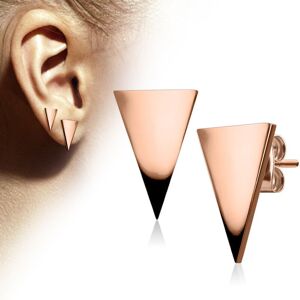 Piercing Street Paire Boucles d'oreille clous triangle or rose - Or Rose