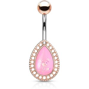 Piercing Street Piercing nombril larme rosee opalescente rose - Or Rose