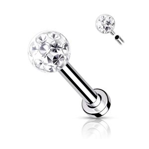 Piercing Street Piercing labret oreille cristaux blanc - Argente