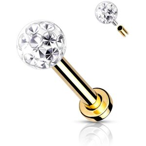 Piercing Street Piercing labret oreille dore cristaux blanc - Dore