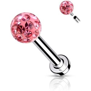 Piercing Street Piercing labret oreille cristaux rose - Argente