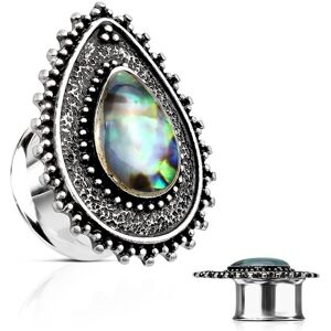 Piercing Street Piercing tunnel oreille larme centre en nacre abalone - Argente