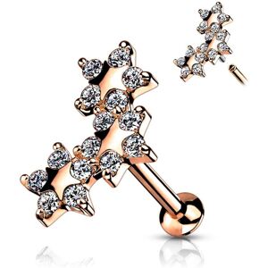 Piercing Street Piercing labret oreille triple etoile zircon rose - Or Rose