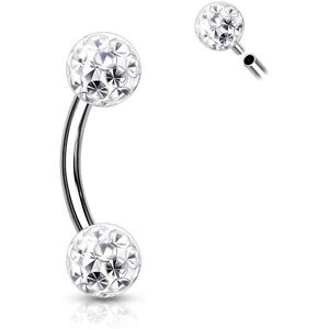 Piercing Street Piercing arcade boules a cristaux blanc - Argente