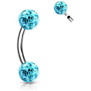 Piercing Street Piercing arcade boules a cristaux turquoise - Argente