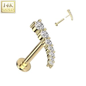 Piercing Street Piercing labret oreille or jaune 14 carats incurve - Dore