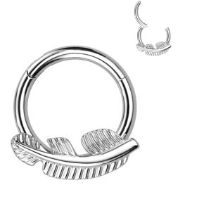 Piercing Street Piercing anneau segment titane G23 feuille argente (oreille, septum) - Argente