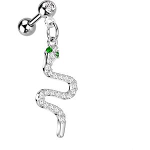 Piercing Street Piercing oreille cartilage helix pendentif serpent - Argente