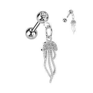 Piercing Street Piercing oreille cartilage helix pendentif meduse - Argente