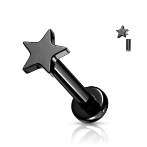 Piercing Street Piercing labret oreille titane noir etoile - Noir