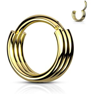 Piercing Street Piercing anneau oreille acier dore triple - Dore