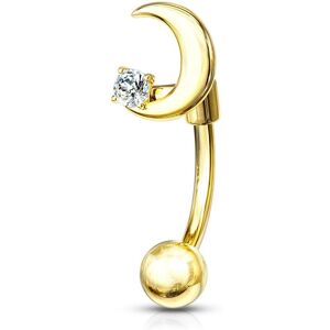 Piercing Street Piercing arcade dore croissant de lune avec cristal - Dore