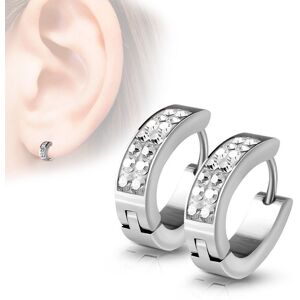 Piercing Street Paire boucles d'oreilles anneaux cristaux blanc - Argente