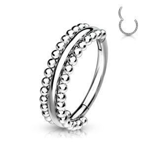 Piercing Street Piercing anneau oreille argente bordures perlees - Argente
