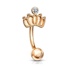 Piercing Street Piercing arcade rose couronne avec cristal - Or Rose