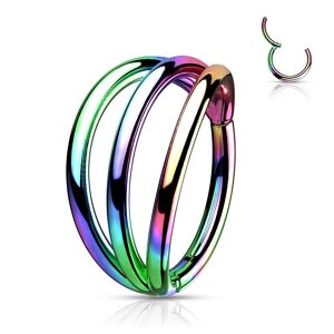 Piercing Street Piercing oreille anneau segment titane multicolore triple - Multicolore