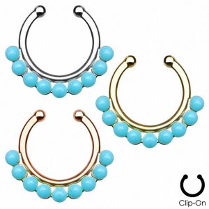 Piercing Street Faux piercing septum perles turquoise -
