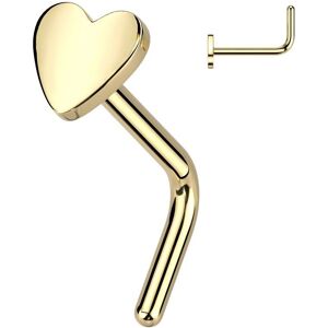 Piercing Street Piercing nez tige en L titane dore coeur - Dore