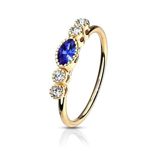 Piercing Street Piercing nez anneau pliable dore bleu saphir - Dore