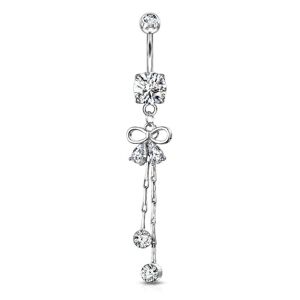 Piercing Street Piercing nombril pendentif noeud et chaines - Argente