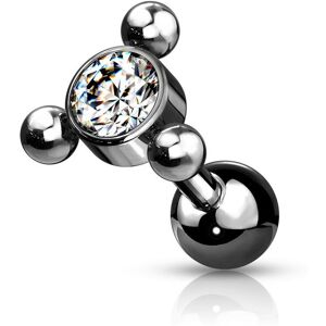 Piercing Street Piercing oreille cartilage helix noir cristal billes - Noir