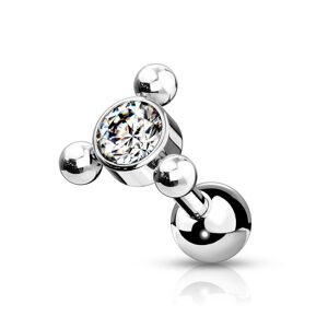 Piercing Street Piercing oreille cartilage helix argente cristal billes - Argente