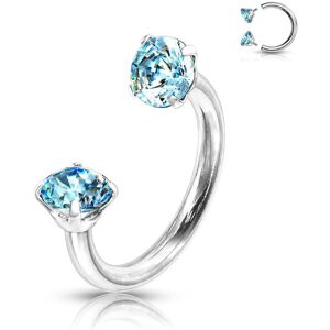 Piercing Street Piercing oreille fer a cheval zirconium turquoise - Argente