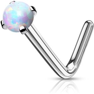 Piercing Street Piercing nez tige en L acier opale blanche - Argente