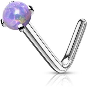 Piercing Street Piercing nez tige en L acier opale violette - Argente