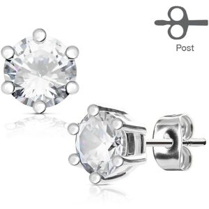 Piercing Street Paire Boucles d'oreille acier zirconium blanc - Argente