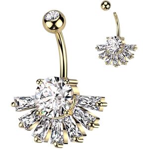 Piercing Street Piercing nombril grand eventail dore strass - Dore