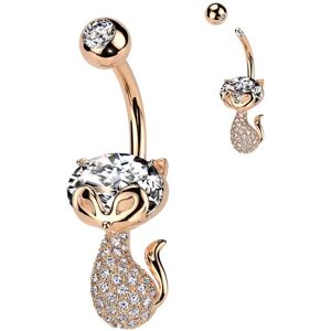 Piercing Street Piercing nombril chat rose pave de strass - Or Rose