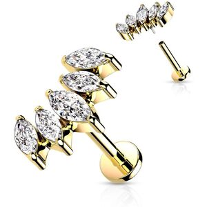 Piercing Street Piercing oreille labret dore eventail marquise - Dore