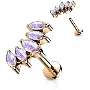 Piercing Street Piercing oreille labret or rose eventail marquise - Or Rose