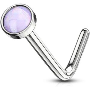 Piercing Street Piercing nez tige en L pierre lumineuse violette - Argente