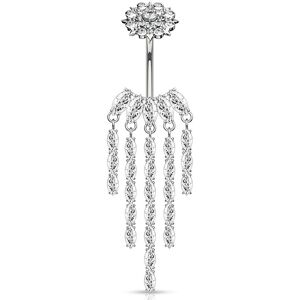 Piercing Street Piercing nombril fleur et chandelier - Argente