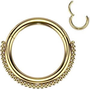 Piercing Street Piercing oreille anneau dore ligne de perles - Dore