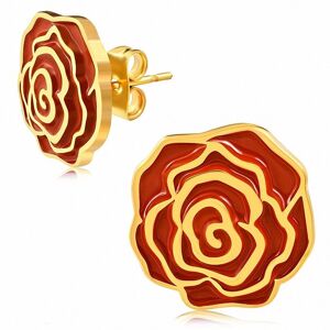 Piercing Street Paire Boucles d'oreille acier inoxydable dore fleur orange - Dore