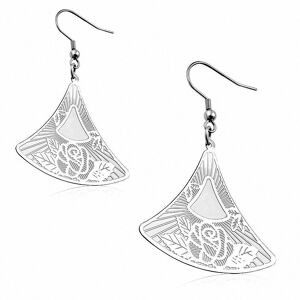 Piercing Street Paire Boucles d'oreille acier inoxydable pendantes triangles roses - Argente